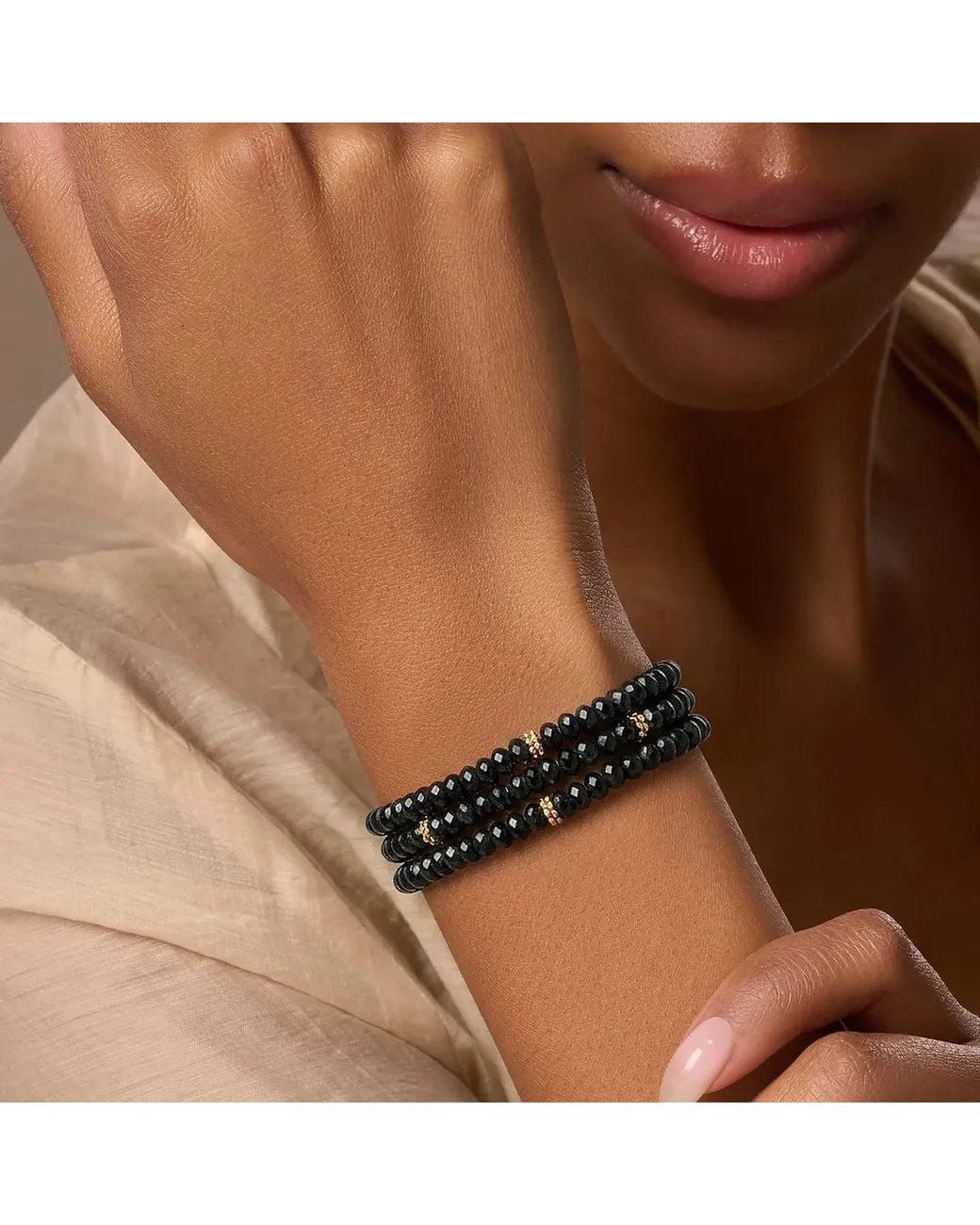 Karma and Luck Black Onyx Infinity Wrap Bracelet – Protection & Balance Jewelry – Eternal Strength