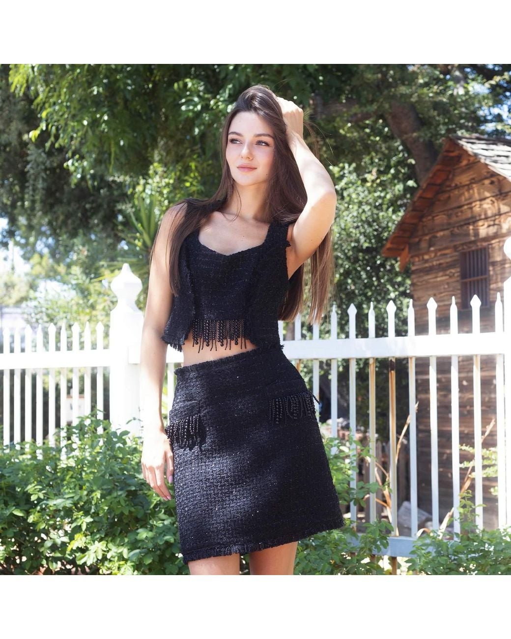 Solgo Atelier Black Tia Sleeveless Crop Top