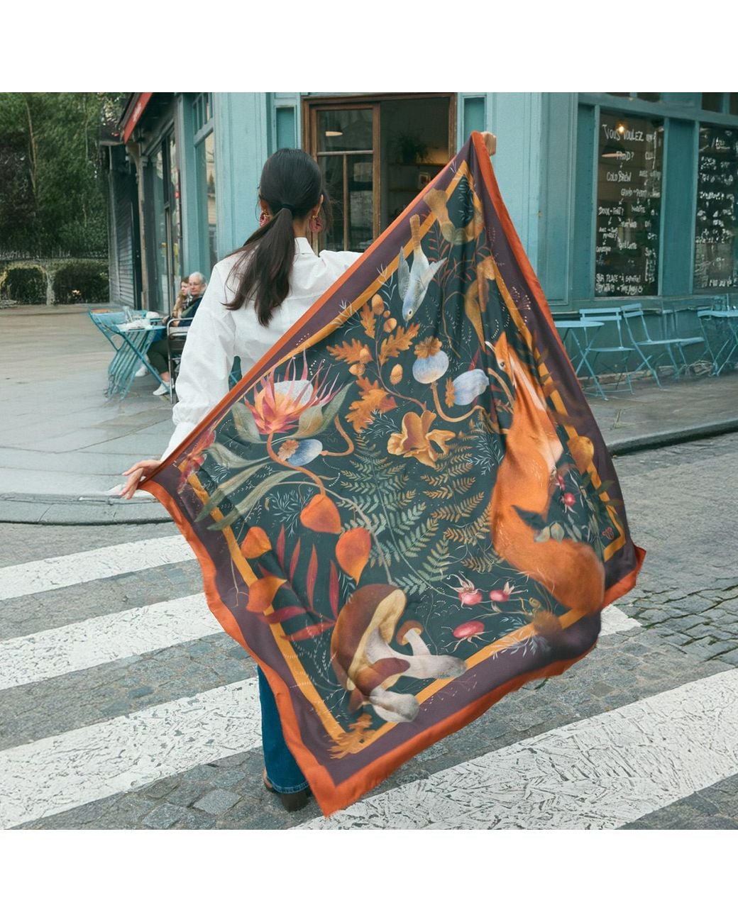 Silk&Soul Black Dark Fox Scarf