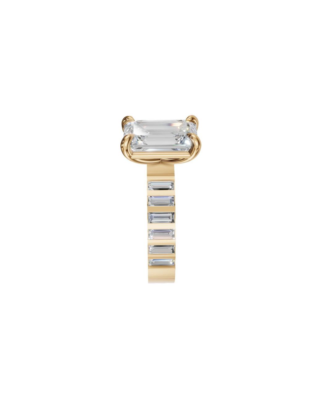 Aya Fine Jewelry Metallic 4 Carat Igi Certified Emerald Cut Lab Grown Diamond Engagement Ring