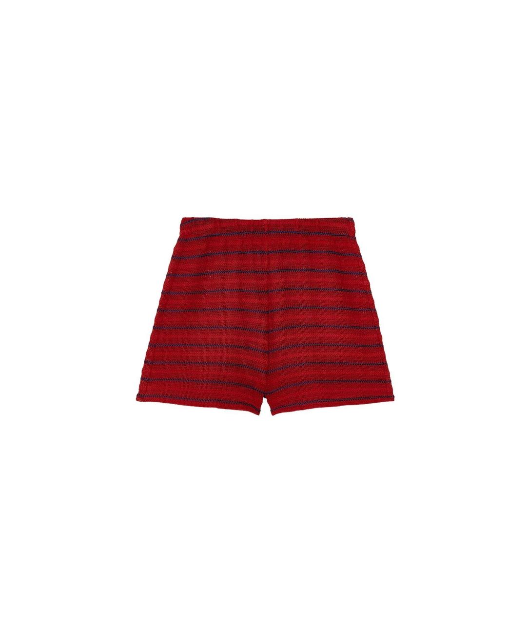 Thisisu Collection Red Solea Striped Knit Beachwear Shorts
