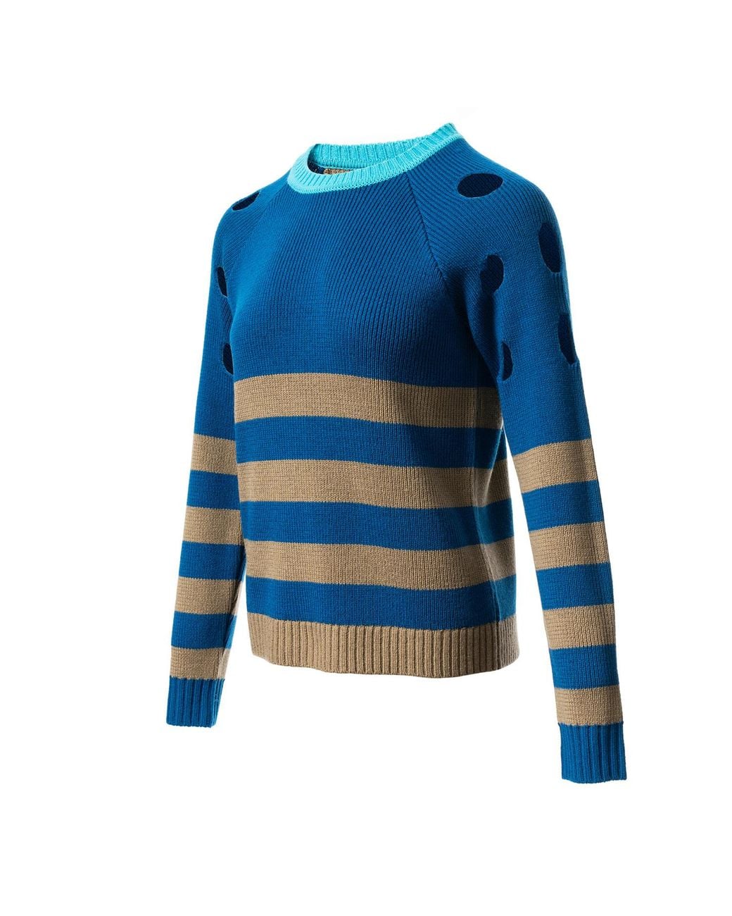 Fully Fashioning Blue Brooke Sweater