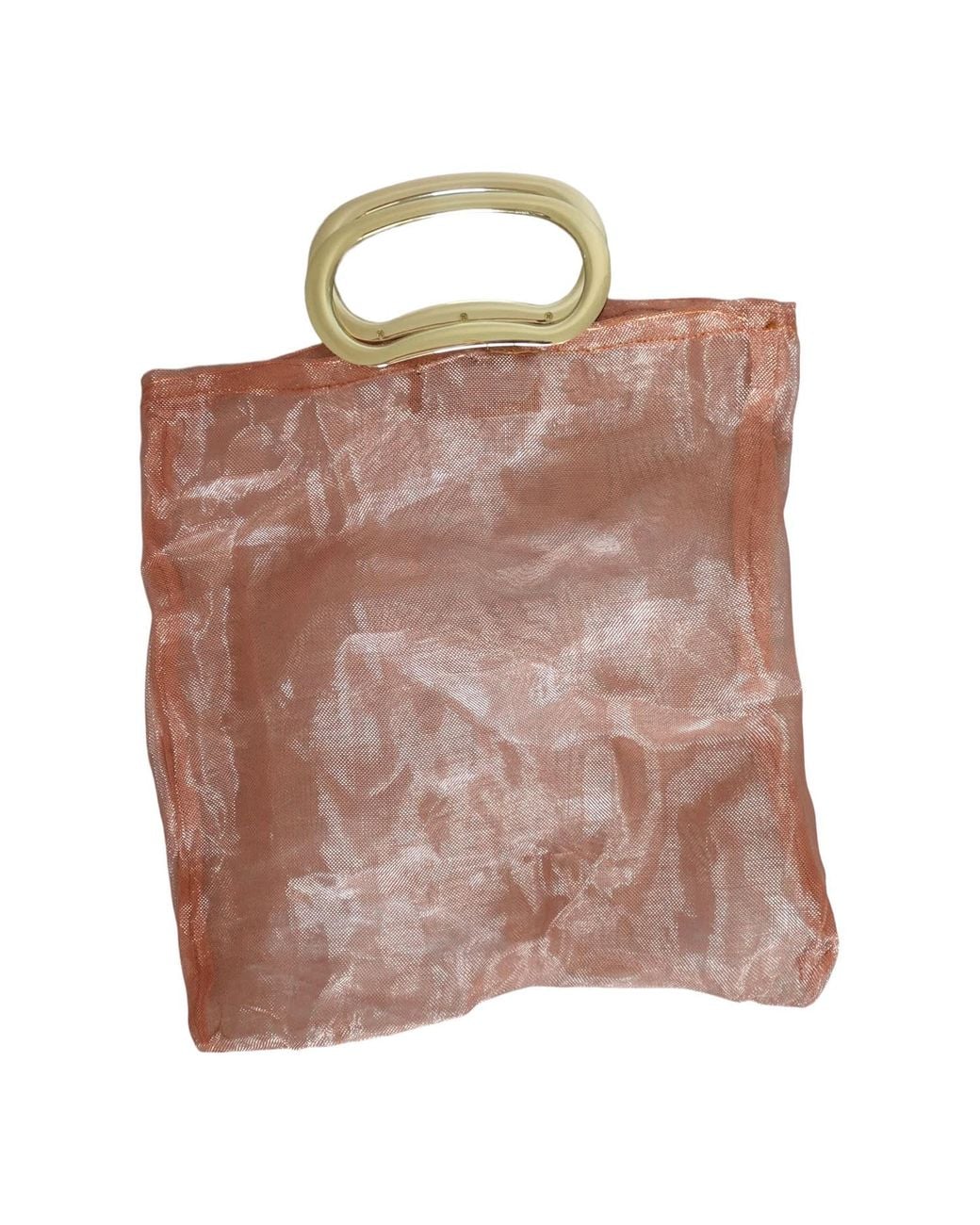 Romer Millinery Brown Copper Mesh Mini Tote Clutch