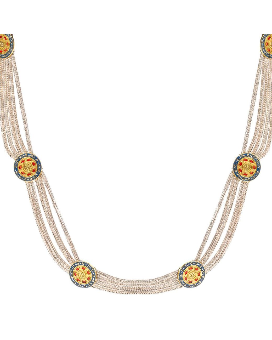 Ebru Jewelry Metallic Cleopatra Mystic Vintage Style Two Tone Statement Necklace