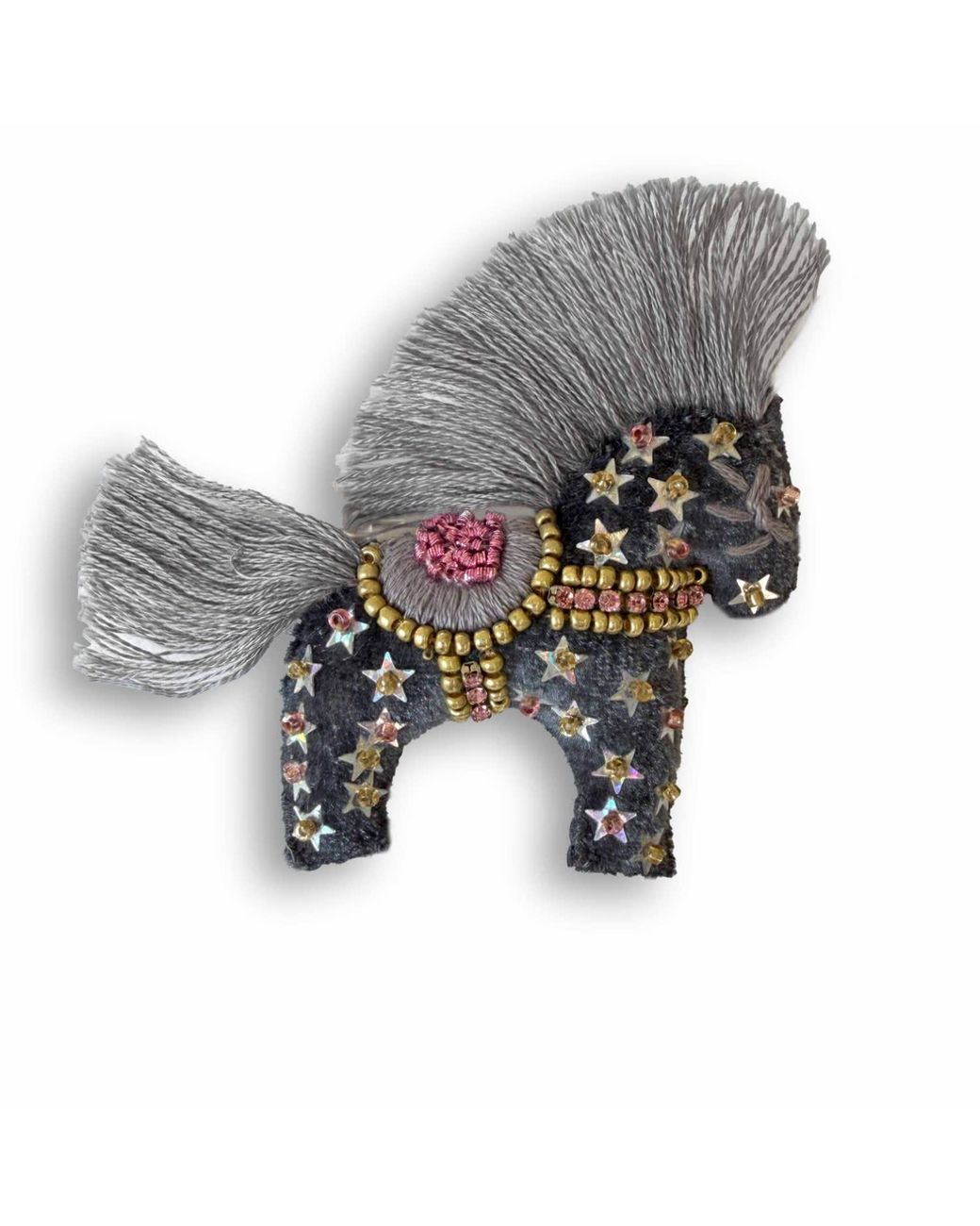 VETKA Gray Horse Brooch – Ash Horse