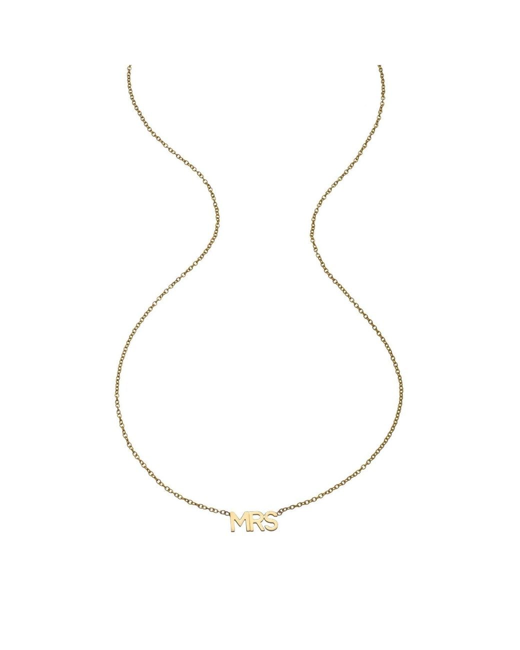 Heather Hawkins Jewelry Metallic Mrs Fourteen Karat Fine Jewelry Block Print Necklace