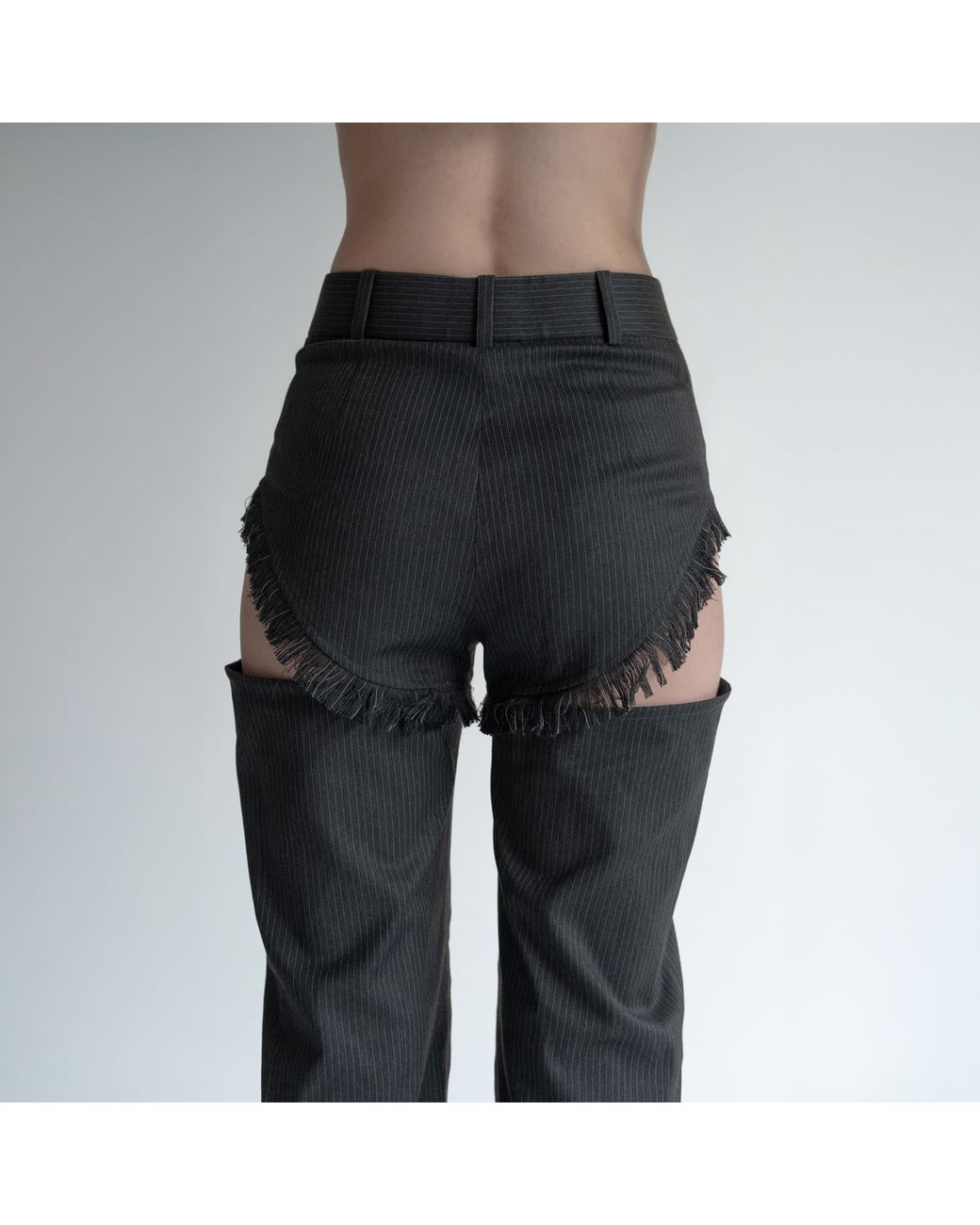 Salteye Studio Black Hand-Frayed Hot Pants