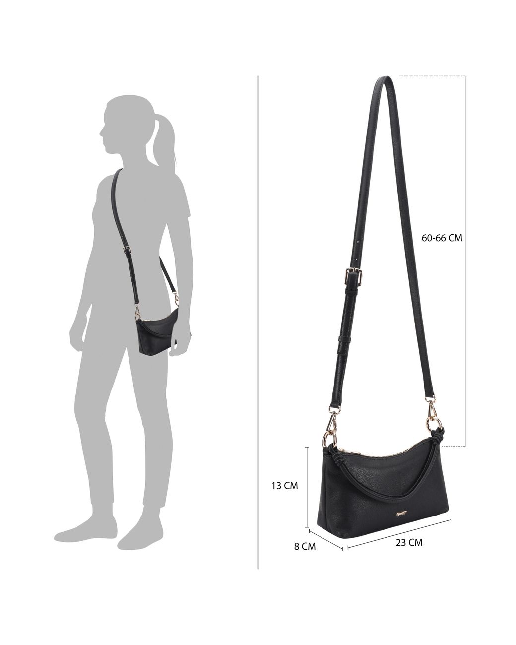 Paul Costelloe Black Maisie Crossbody Bag