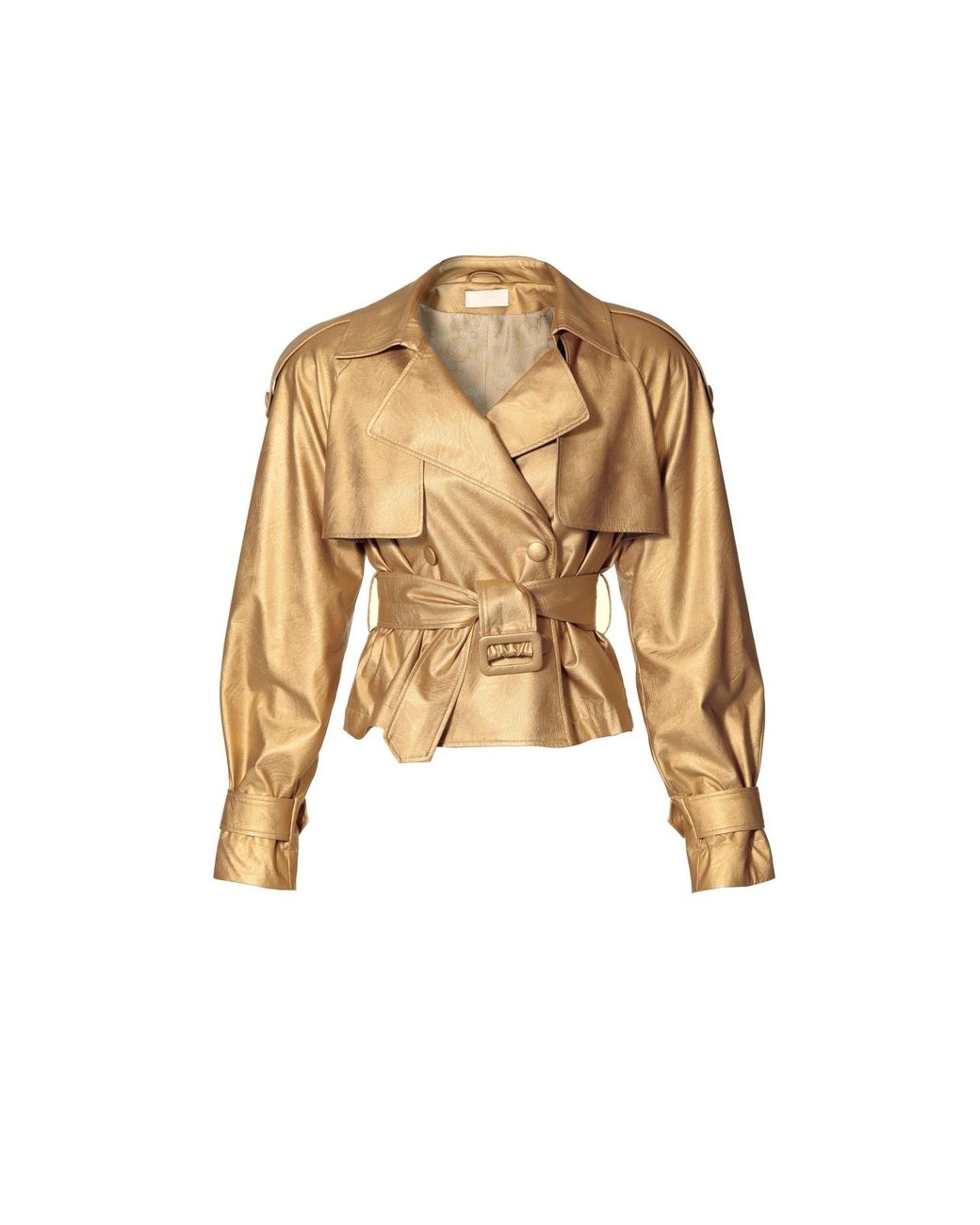 Aggi AGGI by HALEWSKI Collins Short Vegan Leather Jacket in Natural | Lyst