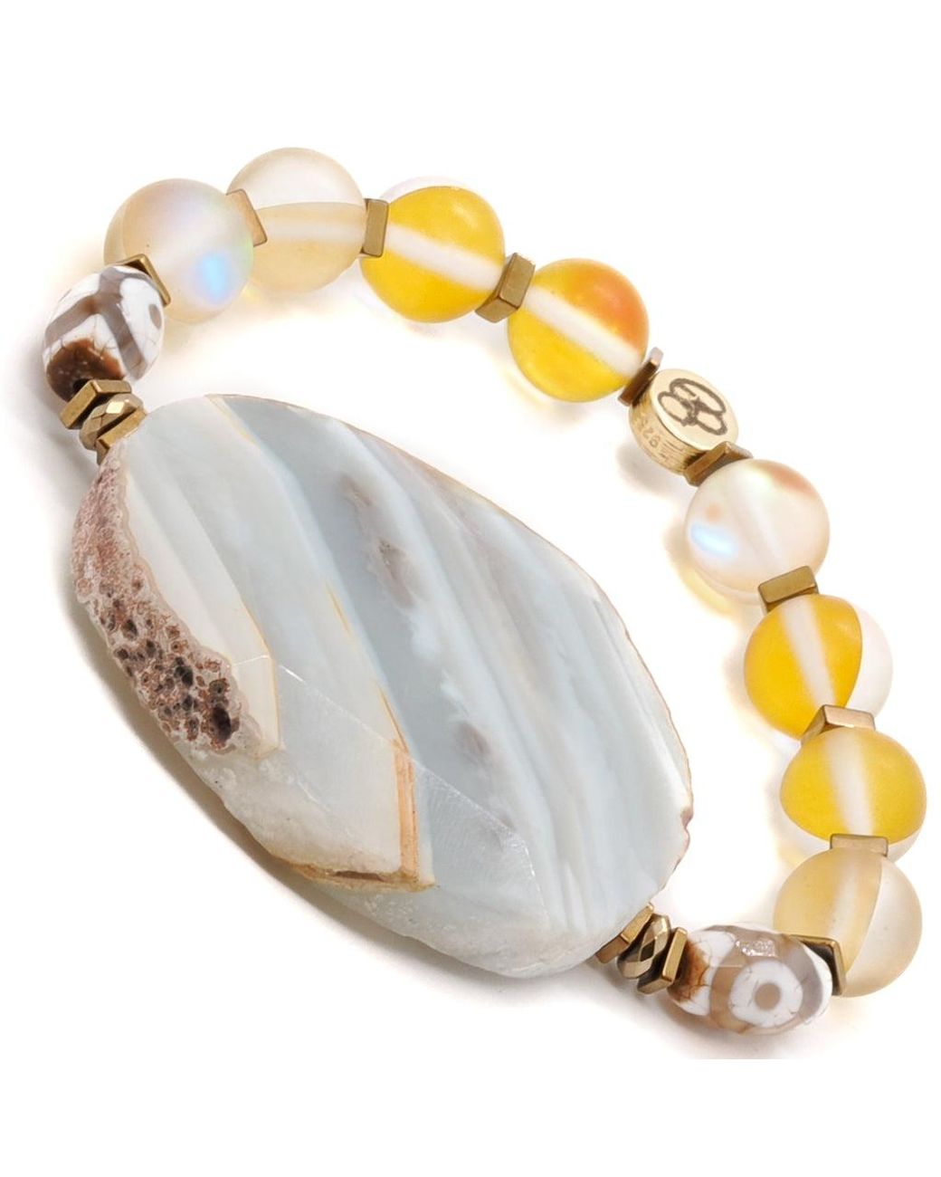 Ebru Jewelry Metallic Chunky Agate Bracelet