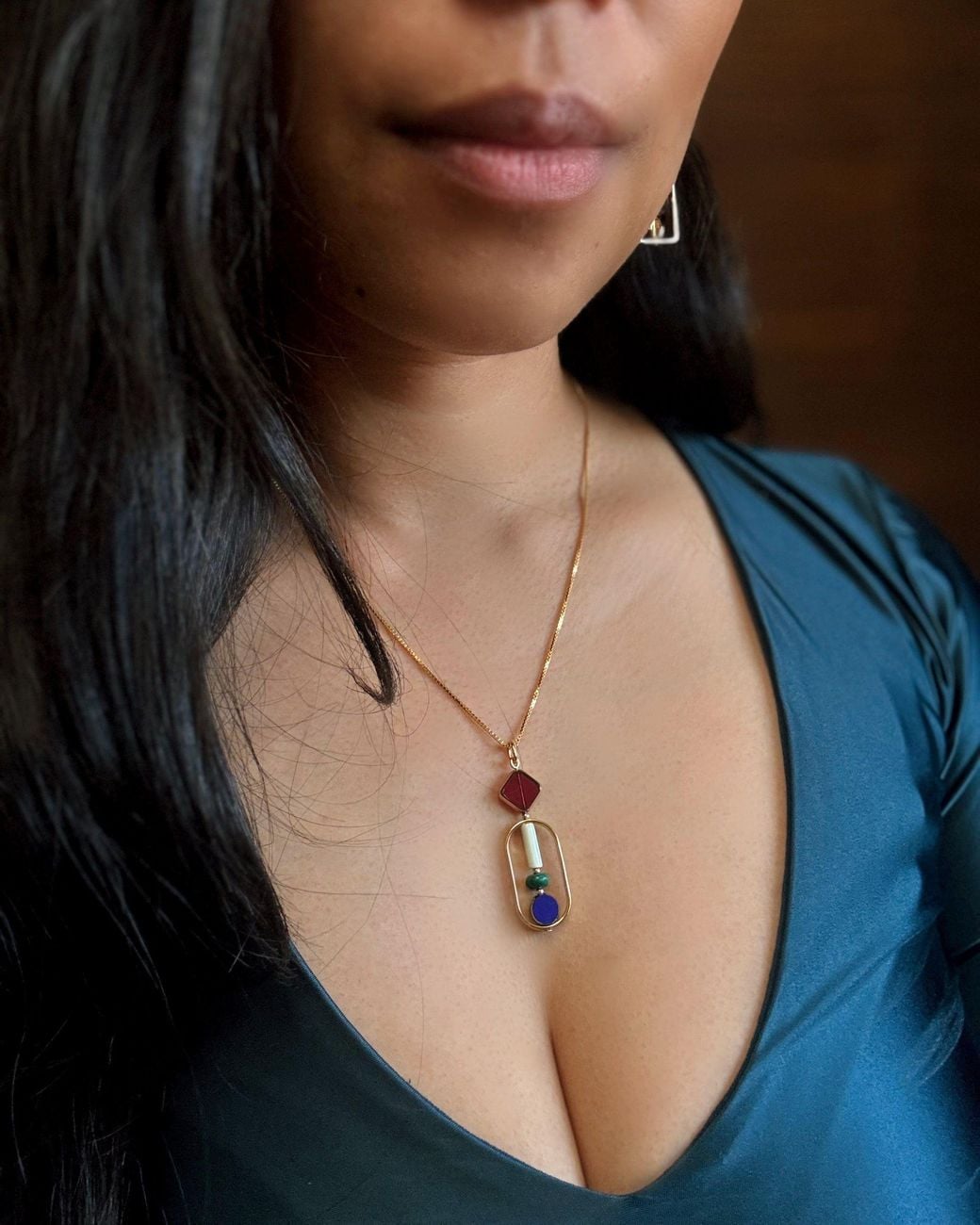 Aracheli Studio Multicolor Art X Malachite Necklace