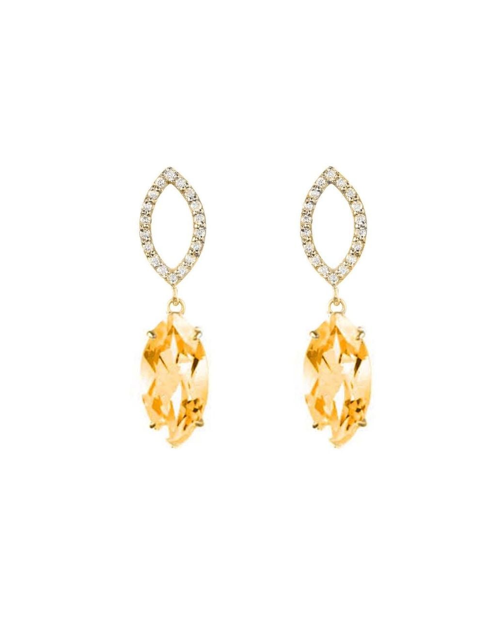 Augustine Jewels Metallic Citrine & Diamond Earrings
