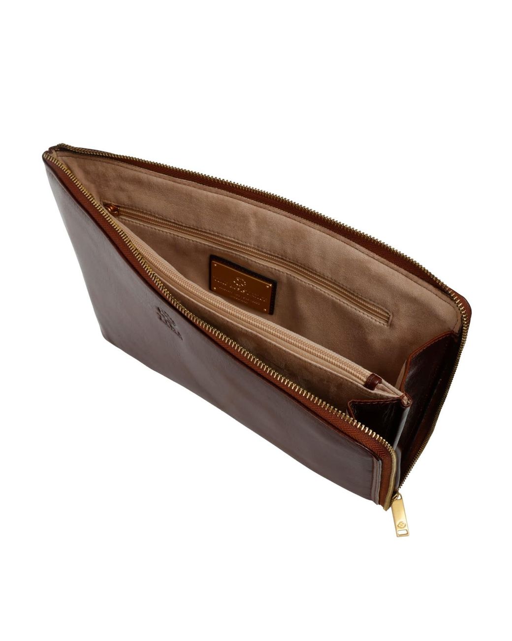 Time Resistance Brown Leather Clutch Purse for men