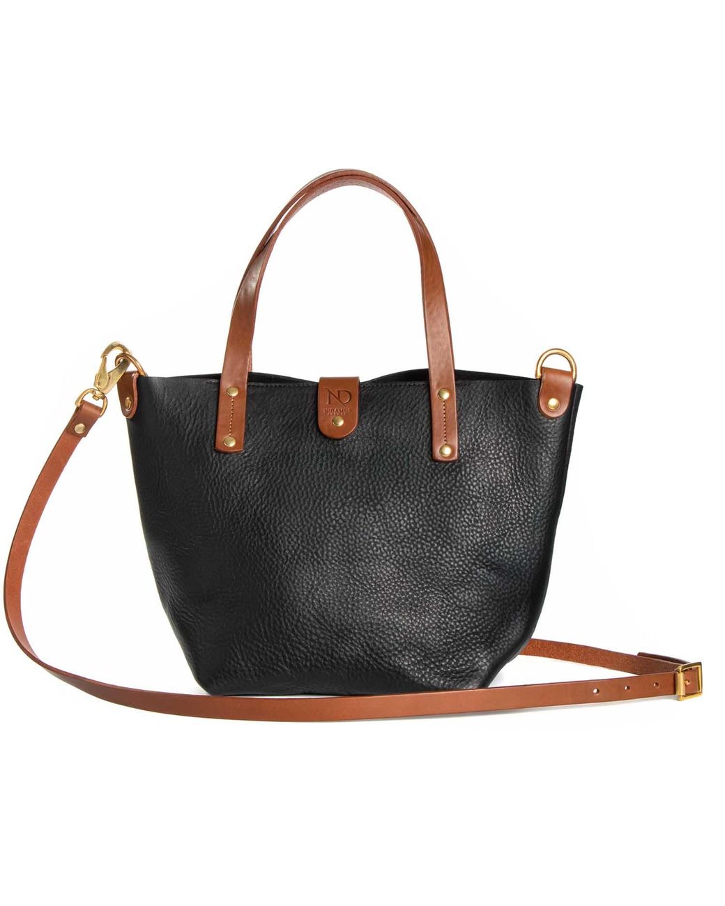 N'damus London Black Adanna Leather Tote Bag