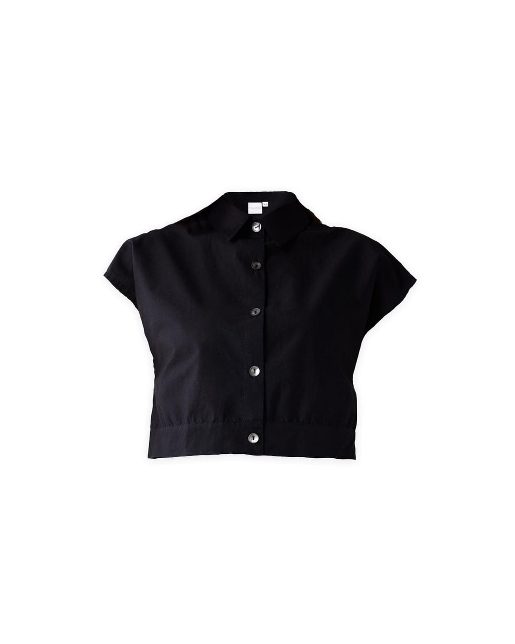 REISTOR Black Oversized Crop Shirt