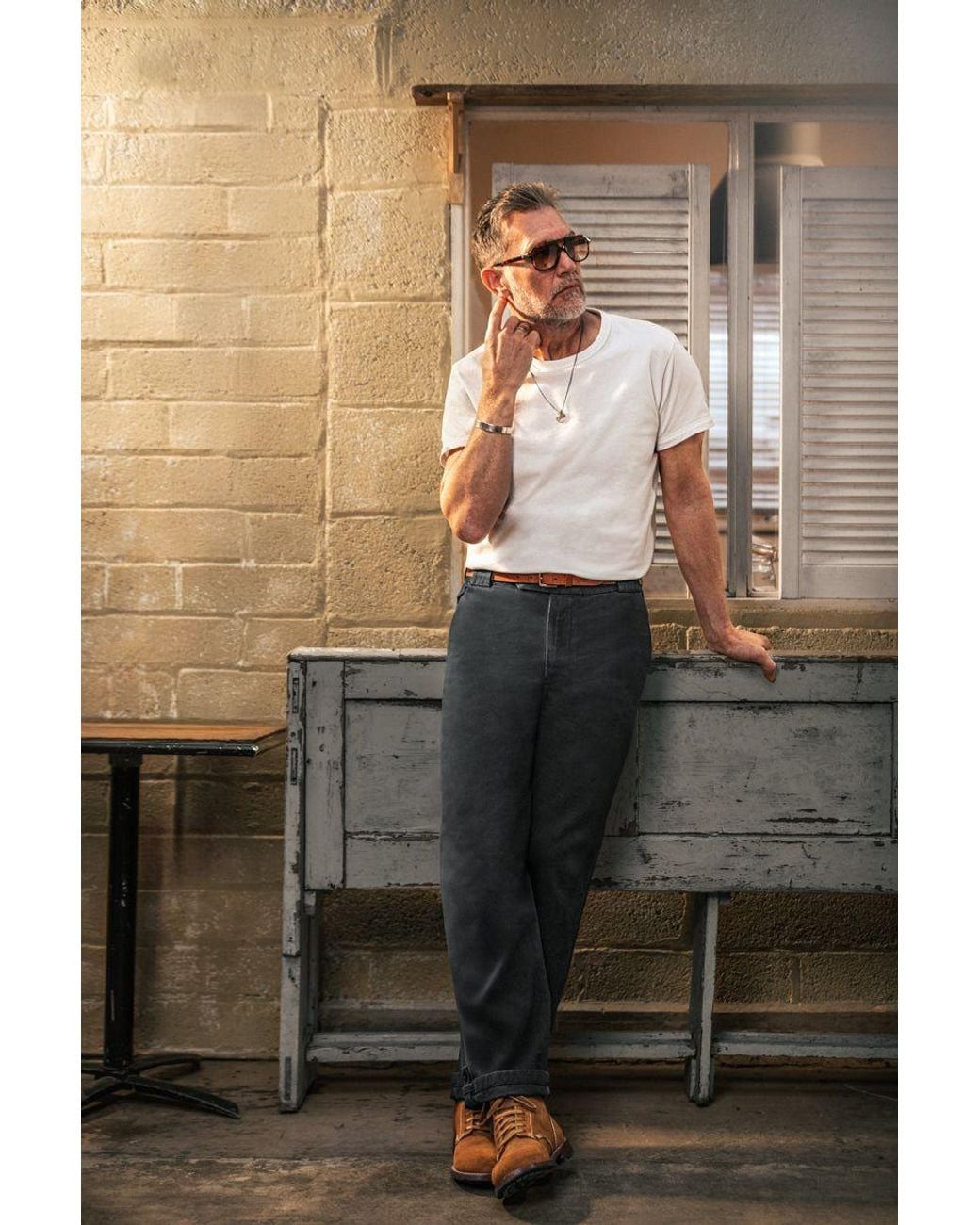 &SONS Trading Co Gray Easy Chino Faded for men