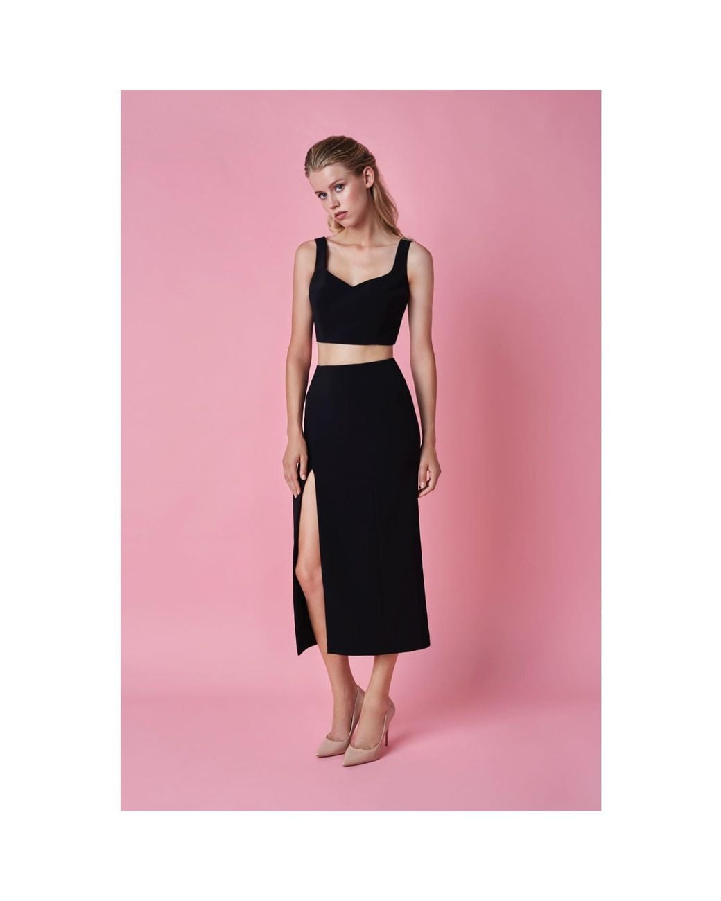 Nomi Fame Blue Noara Skirt With A Slit