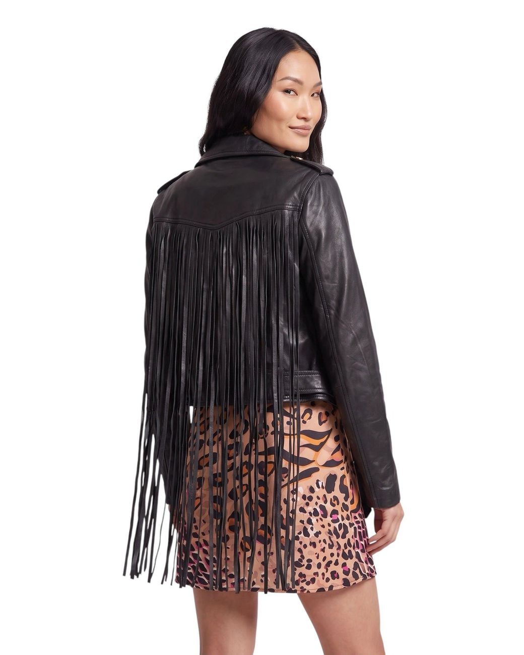 Any Old Iron Black Super Fringe Bits Moto Jacket