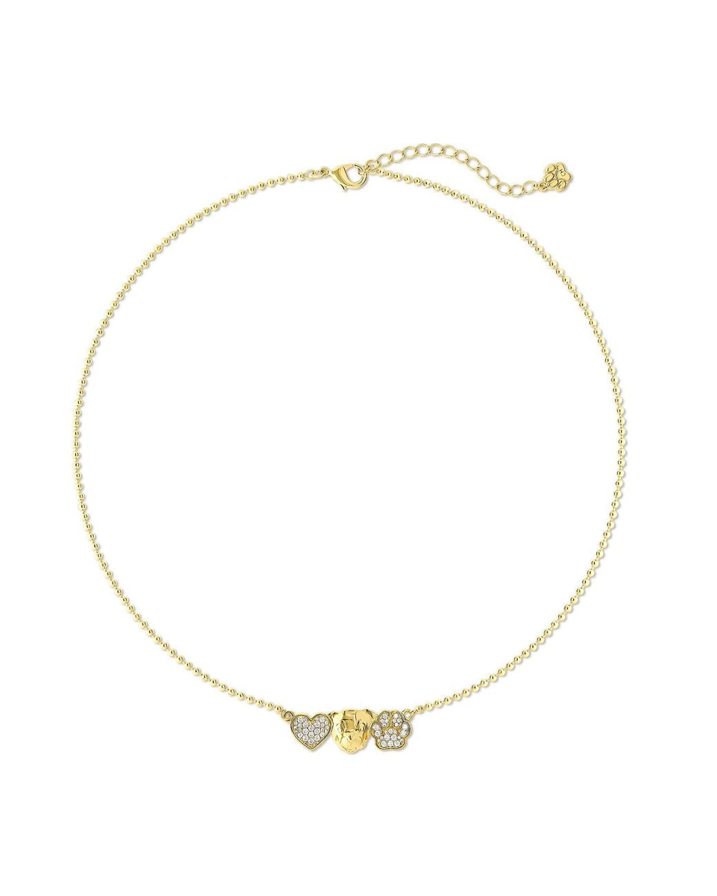 Cloud Haven Metallic Dainty Pit Bull Heart Necklace