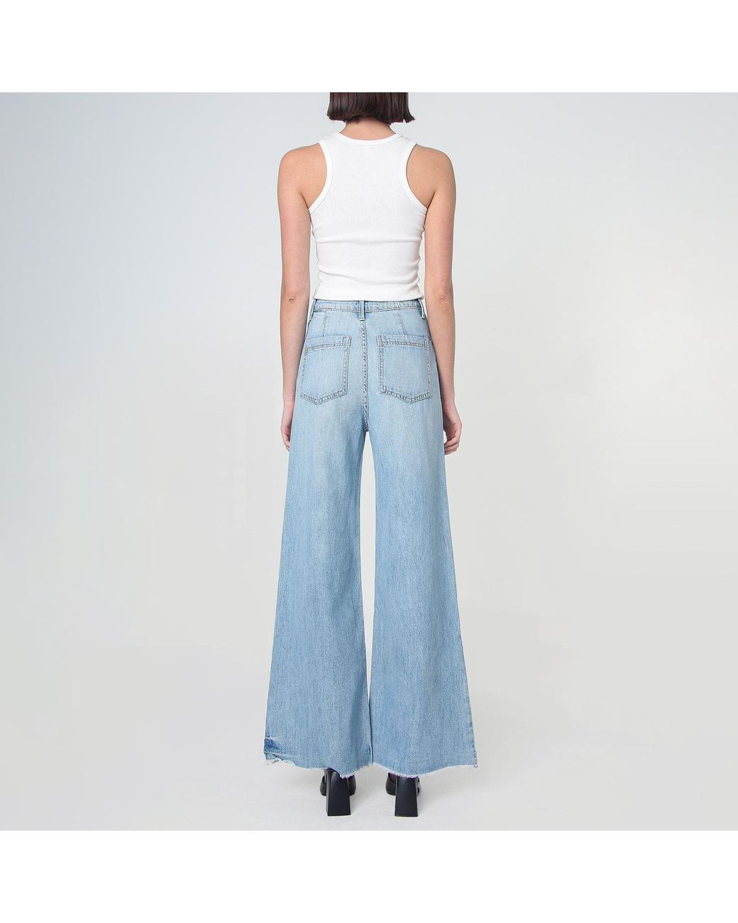 NOEND Blue Sophia Super High Rise Wide Leg