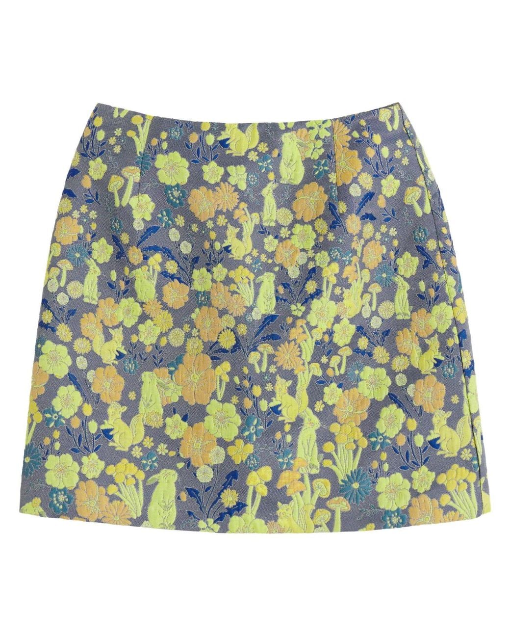 Louche Blue Aubin Fairytale Jacquard Mini Skirt