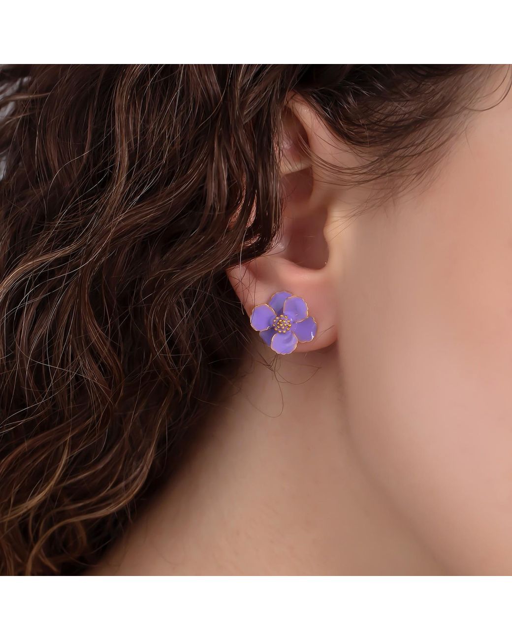 Milou Jewelry Purple Light Petite Flower Earrings