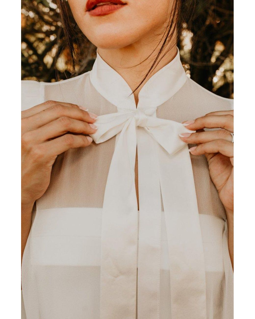 Nina Nieves White Taylor Silk Sheer Bridal Cape