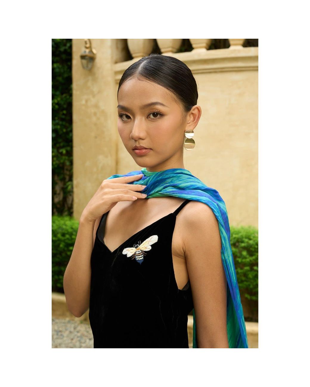 Silk and Bears Blue Forest & Ocean Brushstroke Silk Scarf – Hand-Dyed Mulberry Silk, Day Wrap & Gift