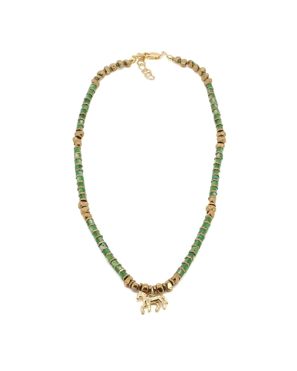 Ebru Jewelry Metallic Free Spirit Horse Charm Choker Necklace