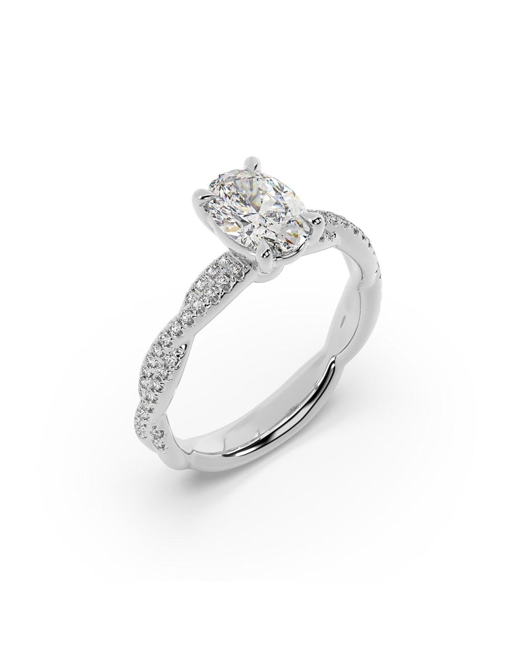 Artisan White 14K Cocktail Ring With Oval Lab-Grown Diamond