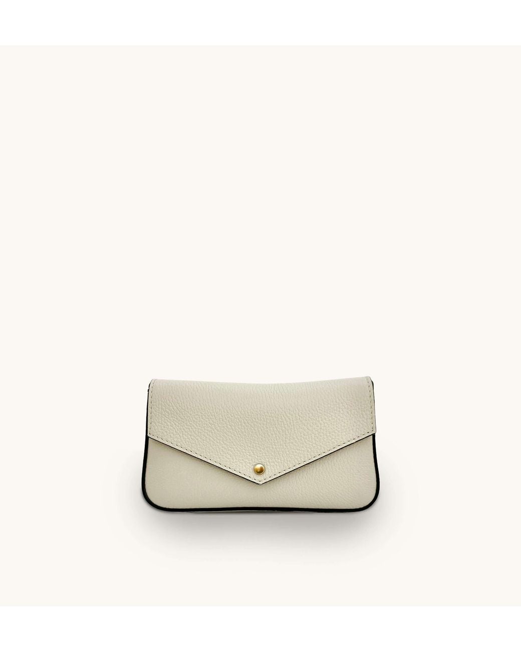 Apatchy London Metallic Neutrals The Munro Stone Leather Shoulder Bag