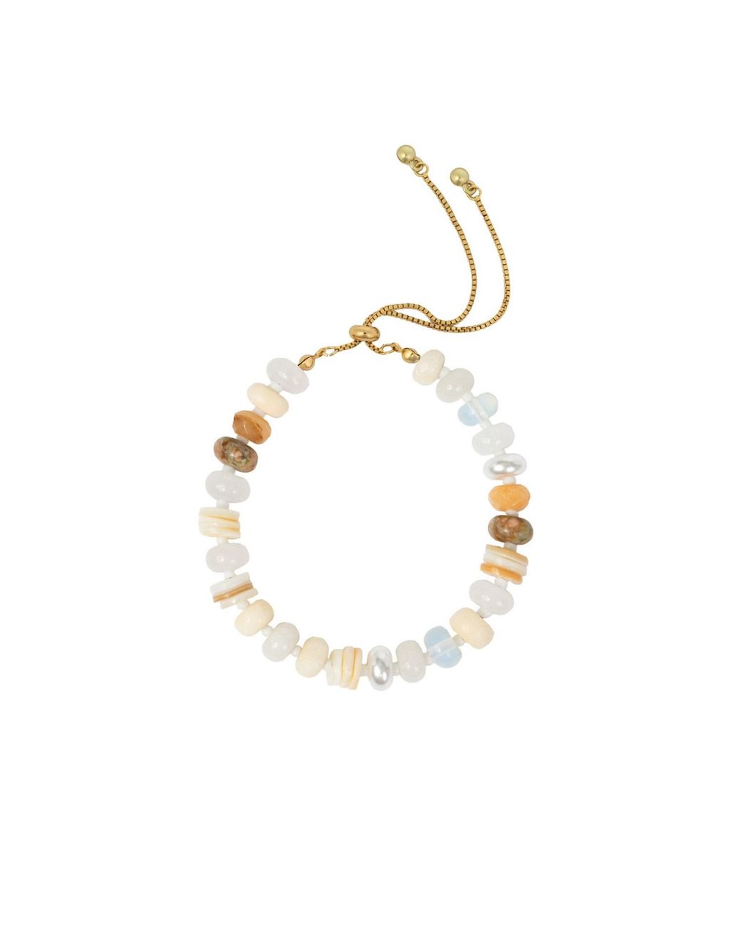 Saachi Metallic Beaded Natural Bracelet