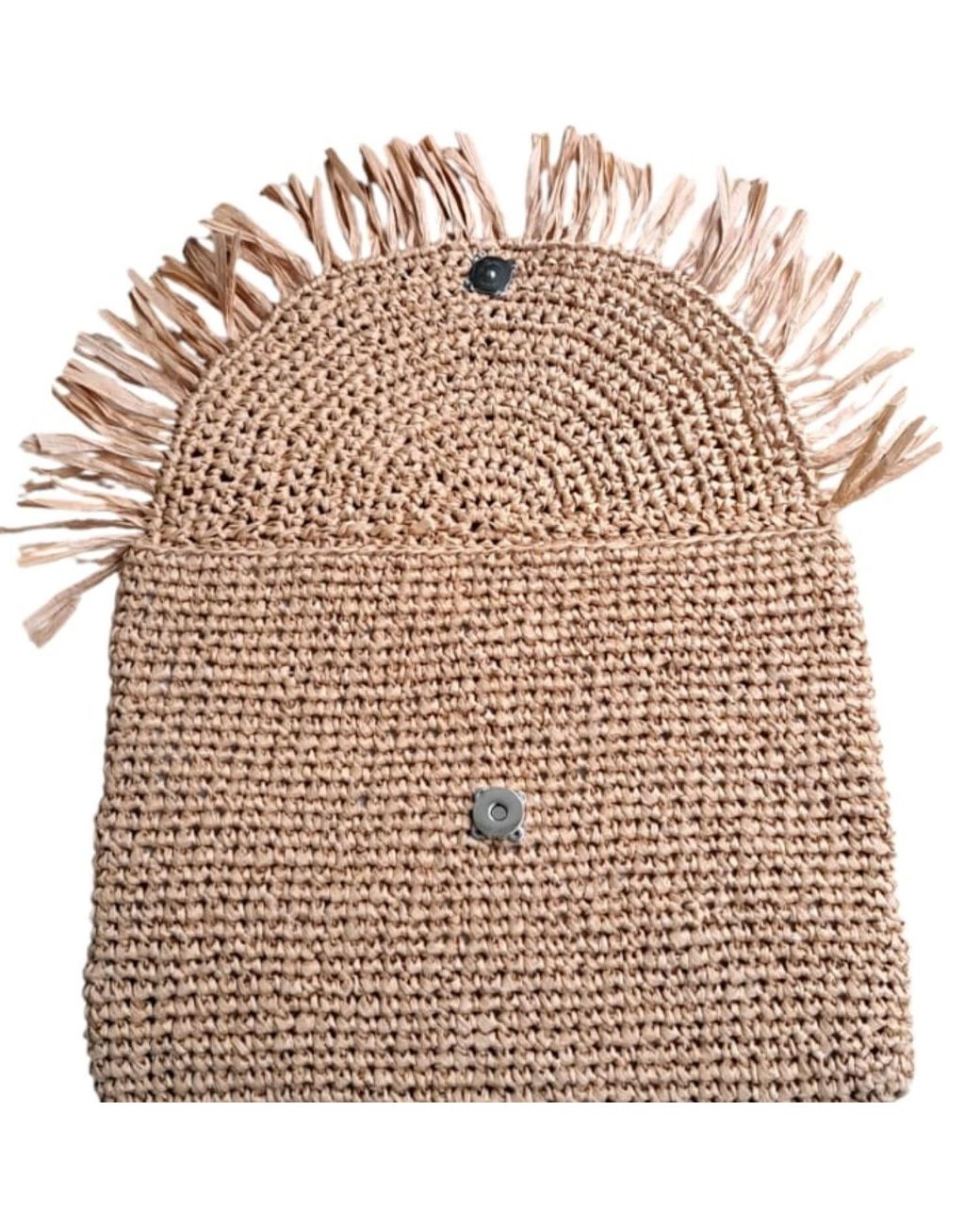 Springmoonatelier Natural Neutrals Cream Raffia Handcrafted Clutch Bag