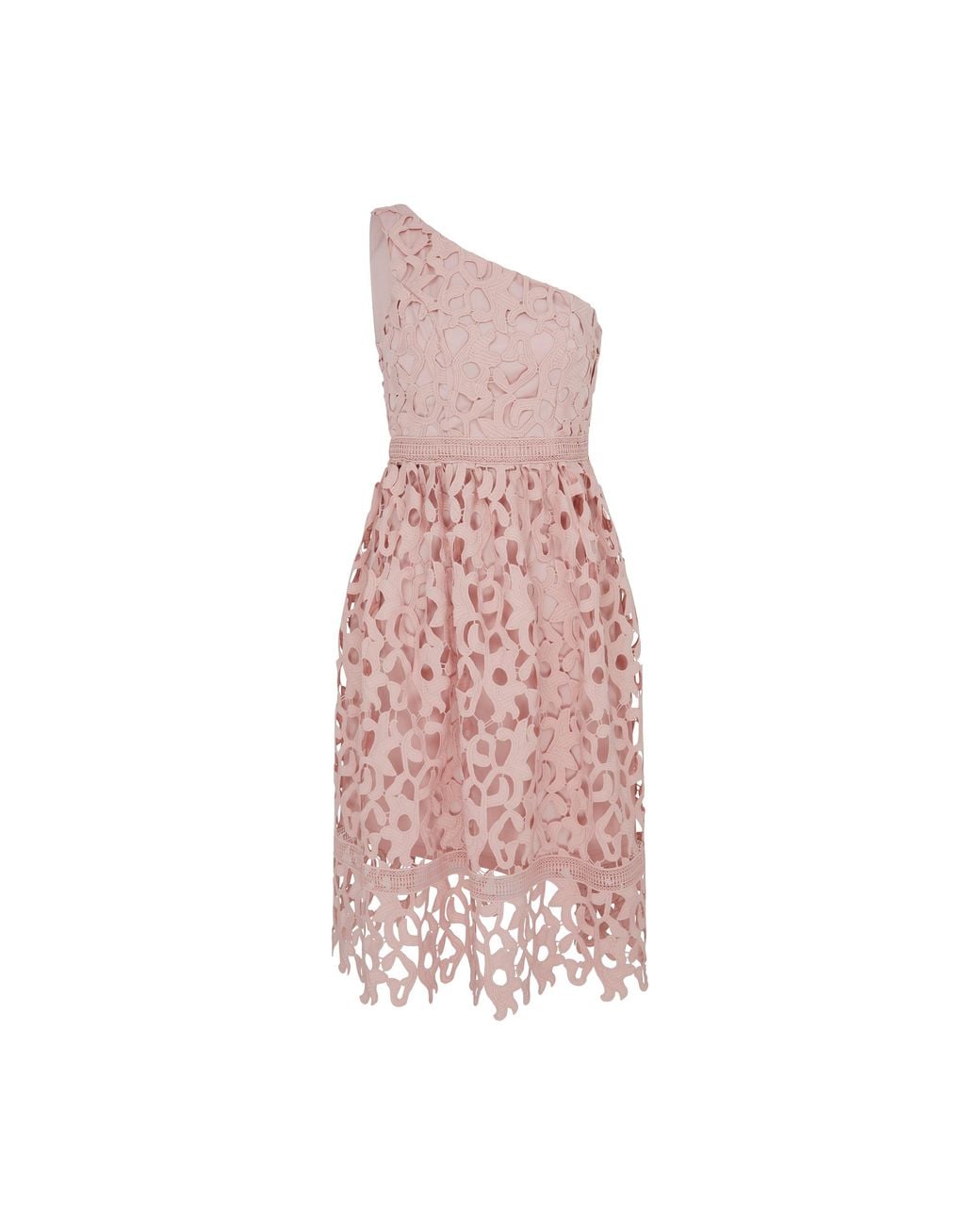 Sour Figs Pink One Shoulder Lace Dress