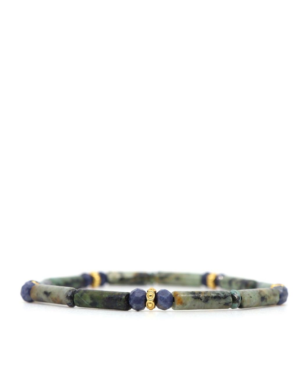 Shar Oke Green African & Sapphire Bracelet for men