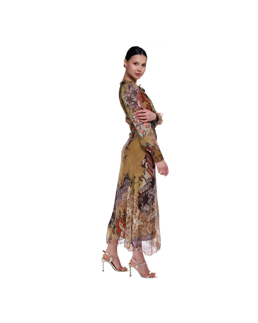 Sofia Tsereteli Natural Long Patterned Dress