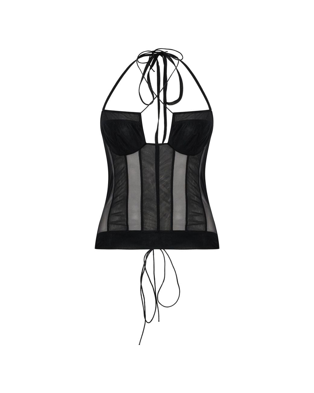 Pcfg Black Tulle Top