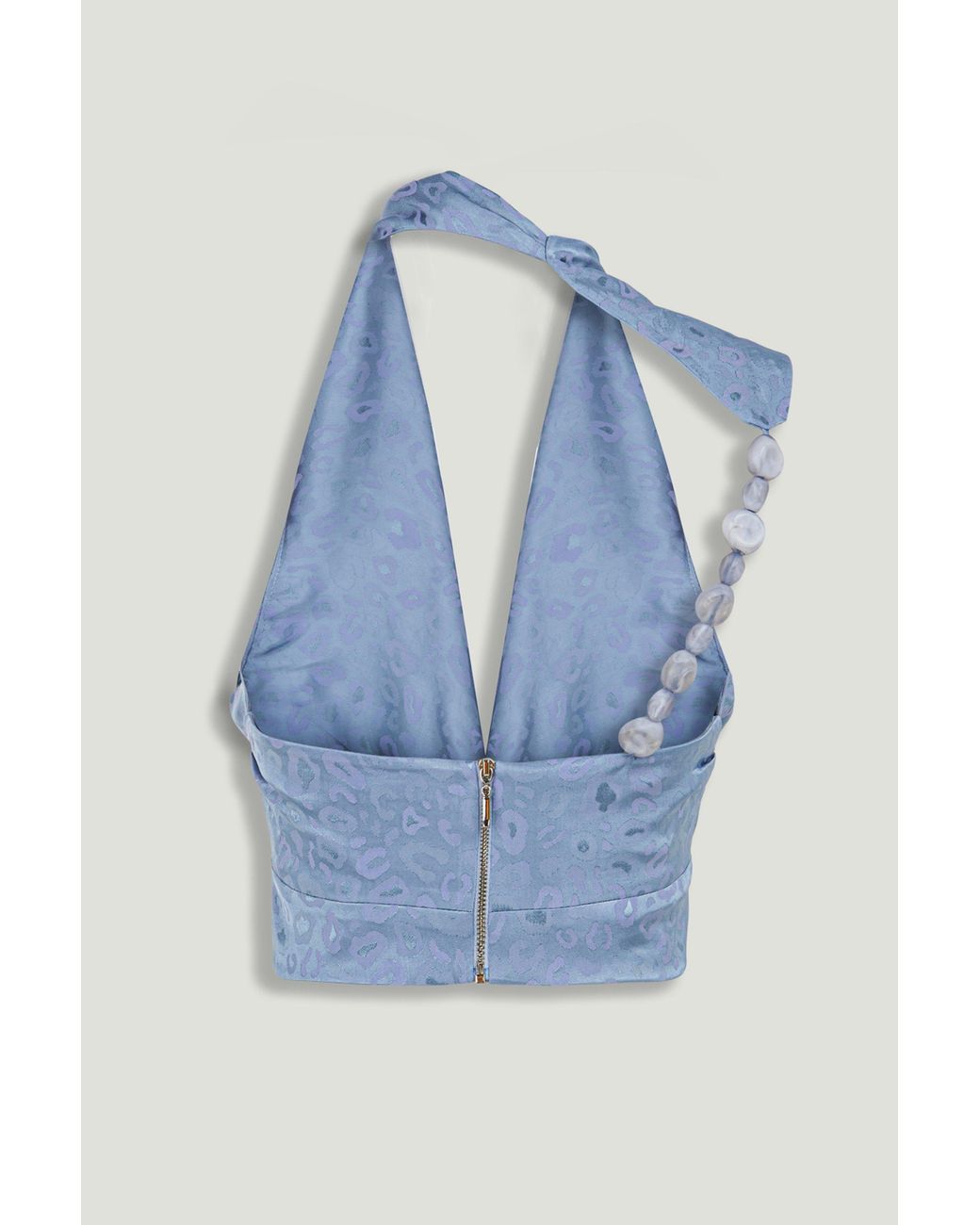 Nocturne Blue Accessory-Detail Off-Shoulder Bustier Top