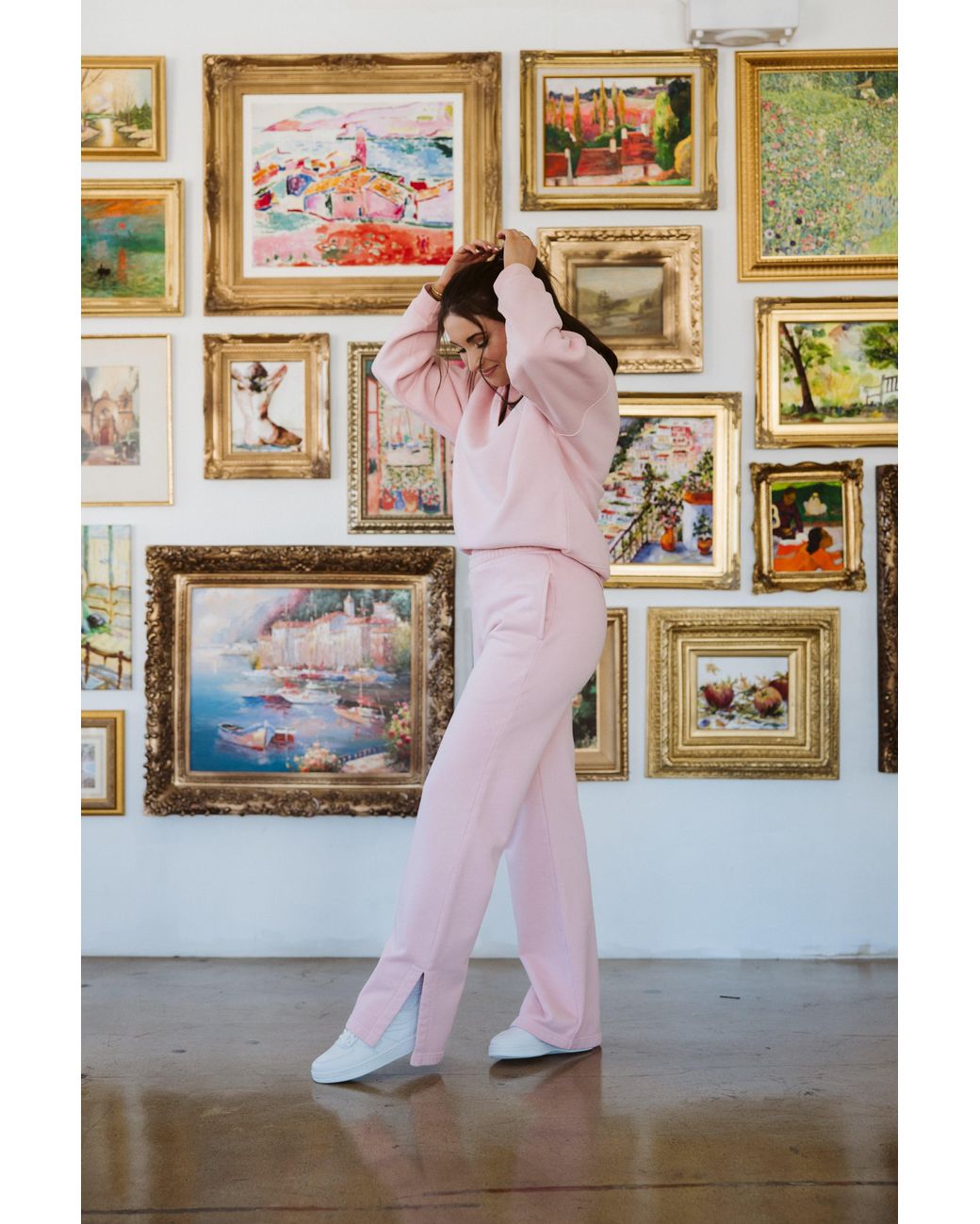 Ocio Leisurewear Pink Flare Pant
