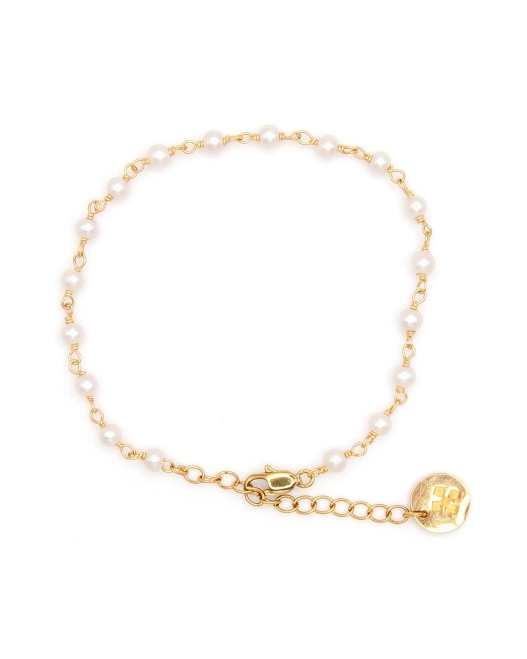 Iris London Metallic Ava Pearl Bracelet