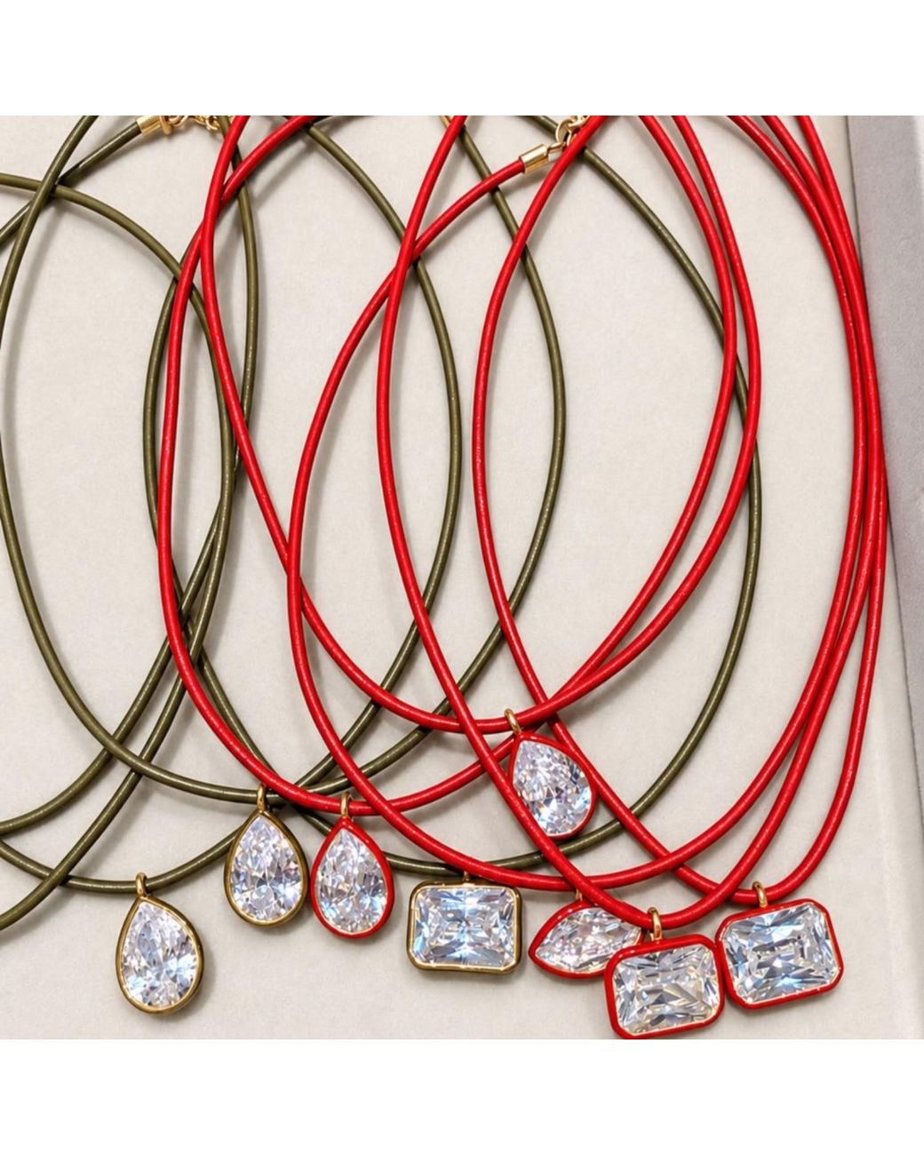 SHYMI Red Color Cord Pendant Necklace