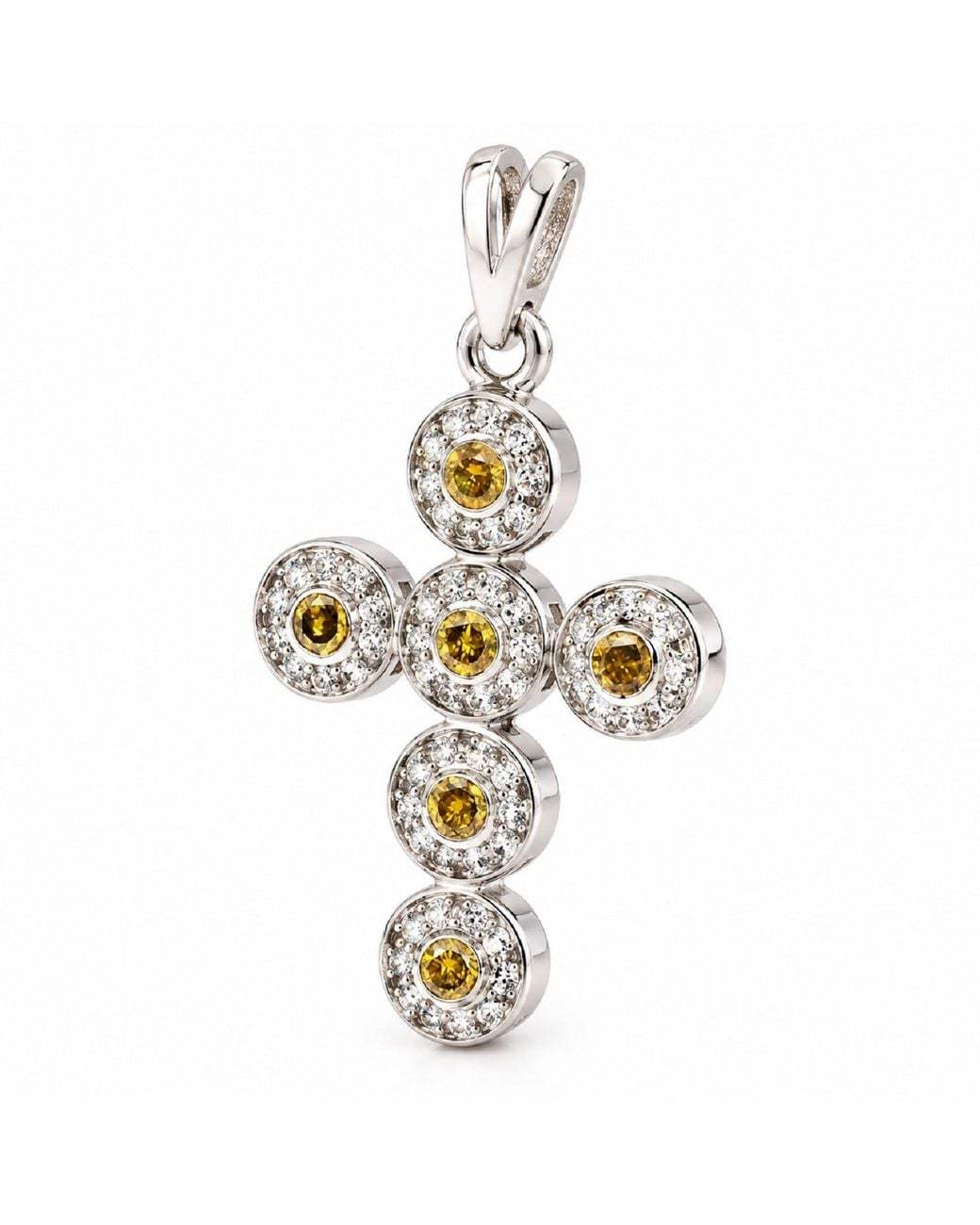 Artisan Metallic 18K Colored Diamond Cross Pendant