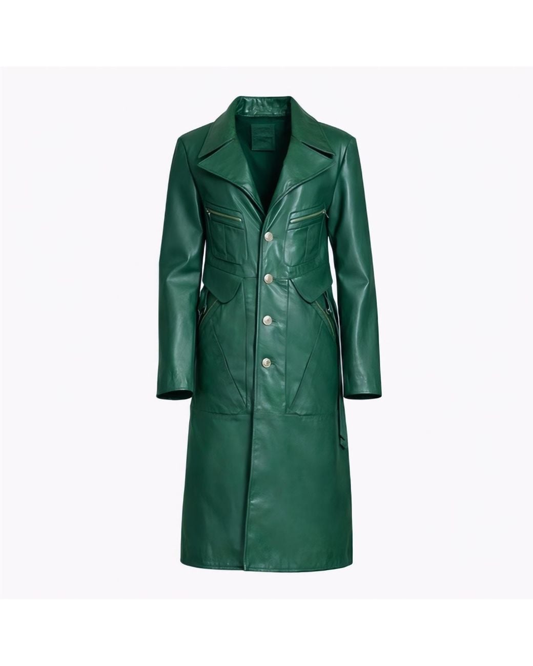 Zasta Studio Green Planet Long Coat Leather Jacket for men