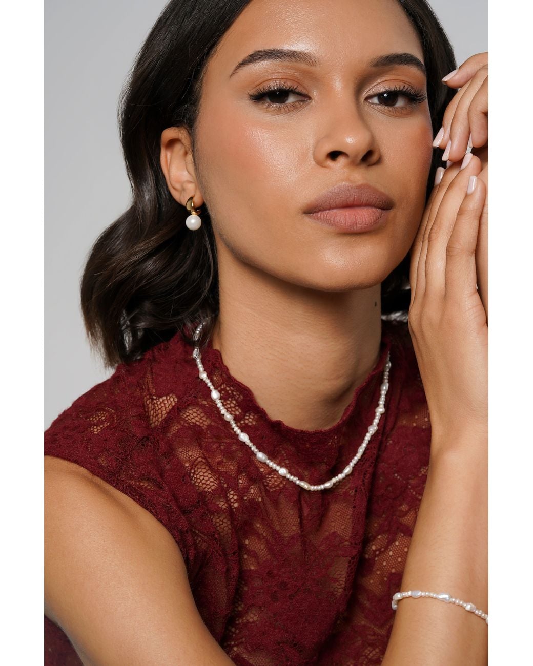 Zynnia Collective Metallic Dew Pearl Drop Earrings