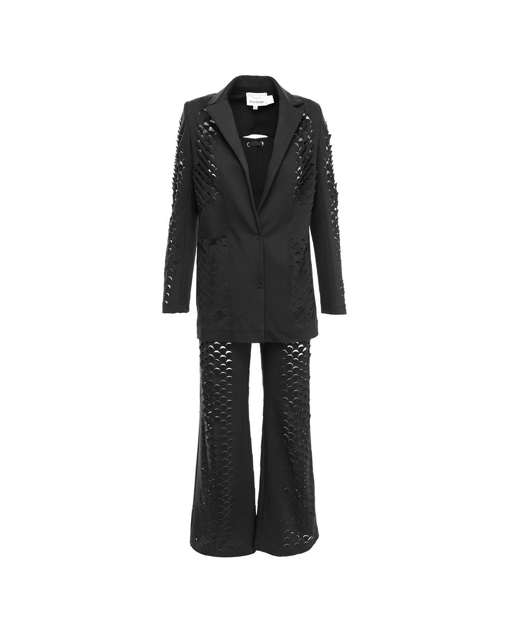 Silvia Serban Black Dragon Skin Laser Cut Suit