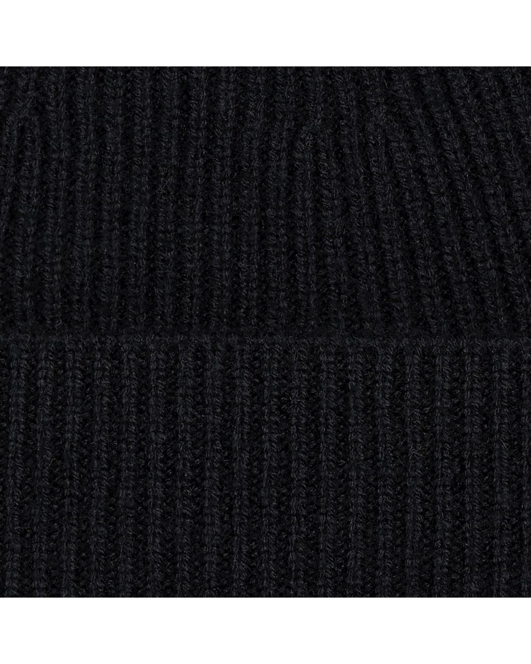 Paul James Knitwear Black Lightweight Merino Cashmere Beaulinee Beanie