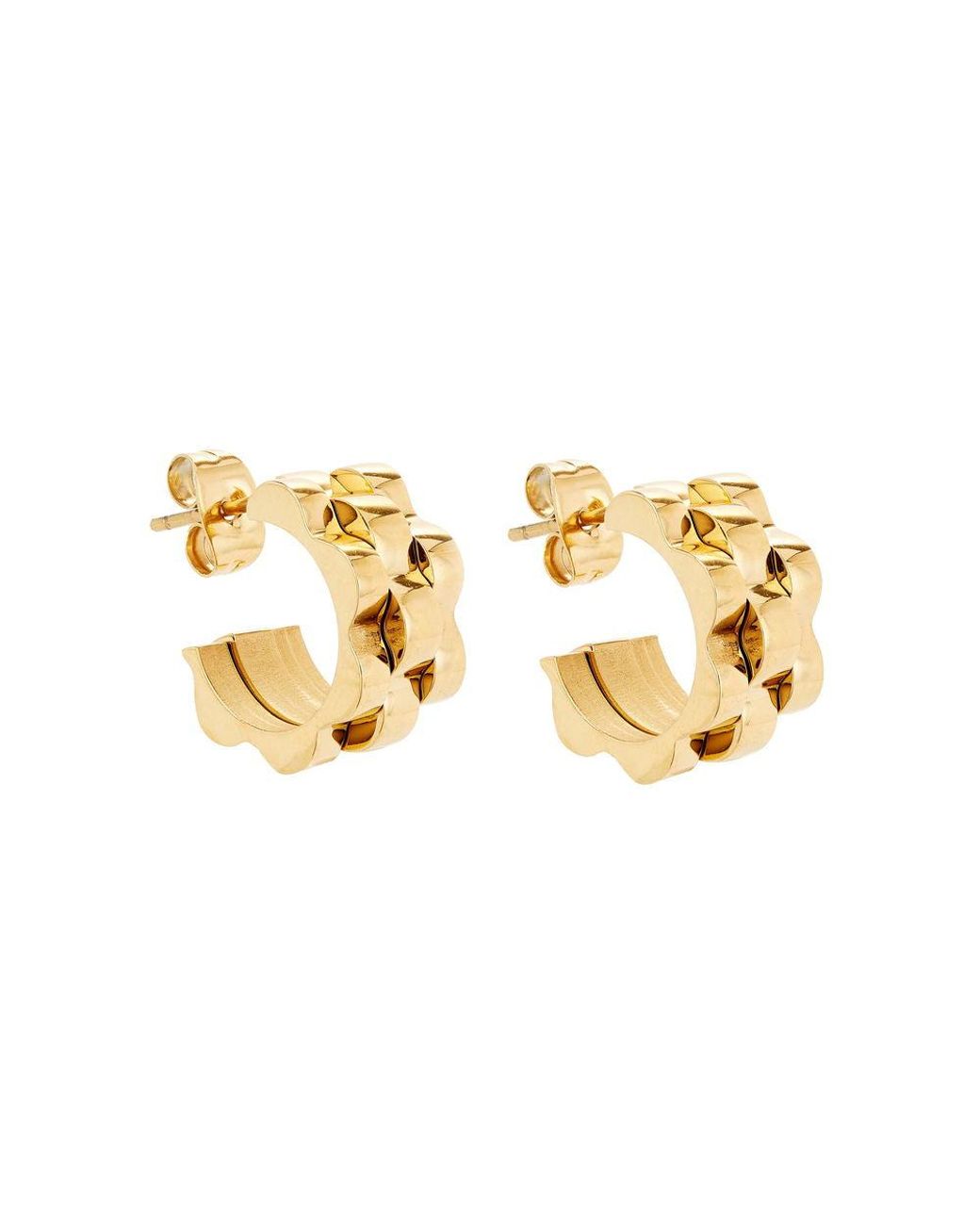 Ballinger Jewellery Metallic Baby Watch Strap Hoop Earrings