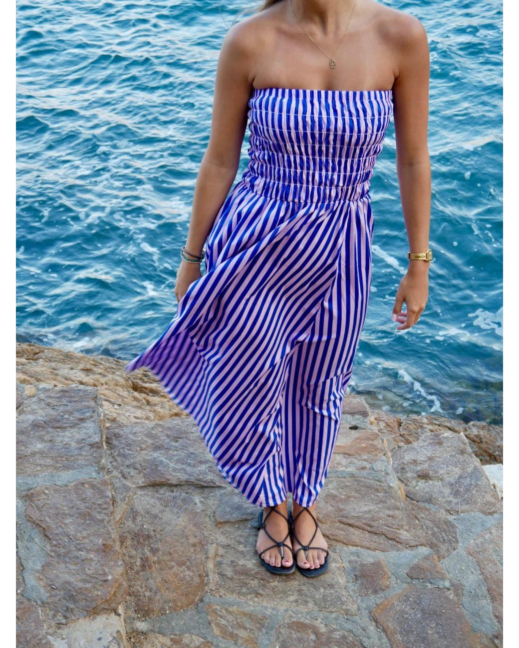 Mind Traveler Purple Emily And Striped Dress