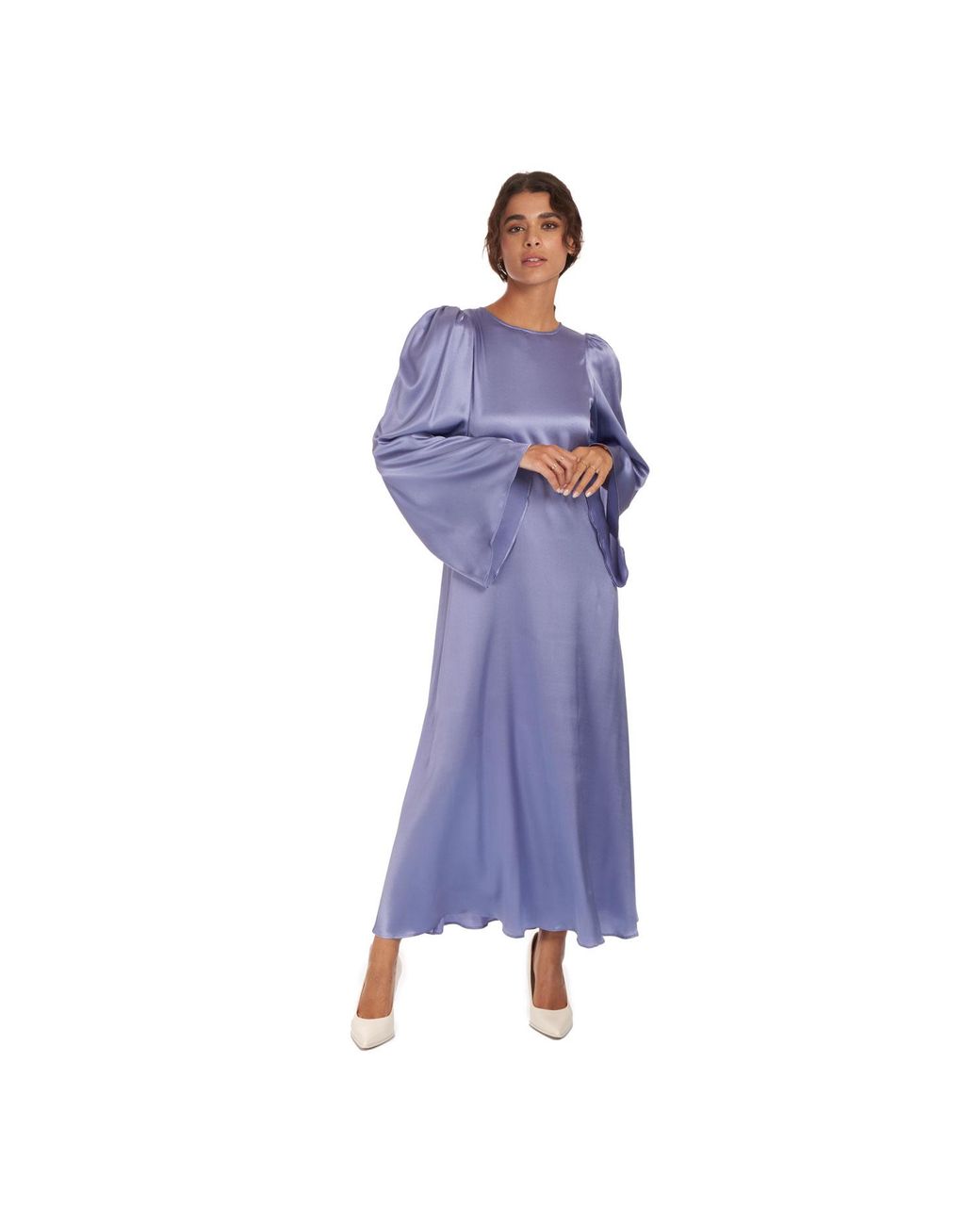 Sofia Tsereteli Blue Silk Flare Dress