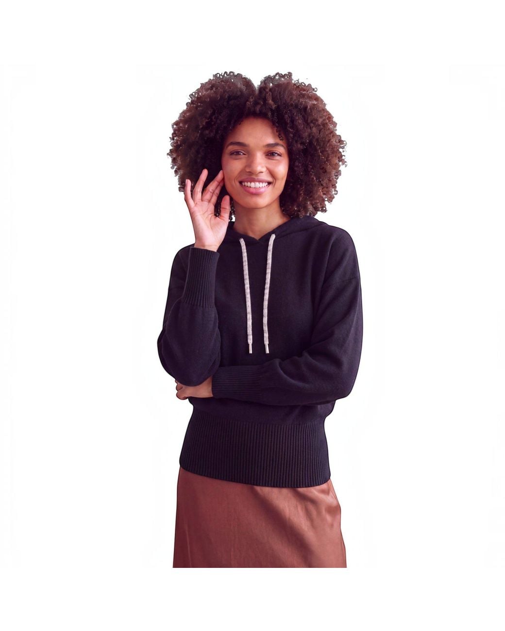 Brodie Cashmere Black Hilary Hoodie